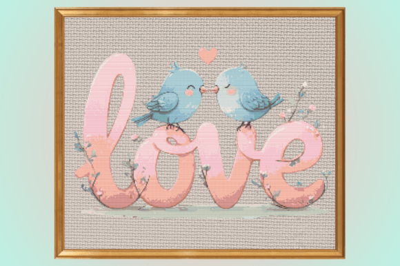 Cute Love Birds Cross Stitch