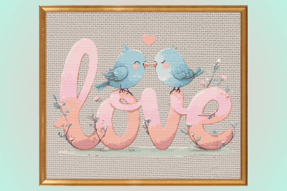 Cute Love Birds Cross Stitch