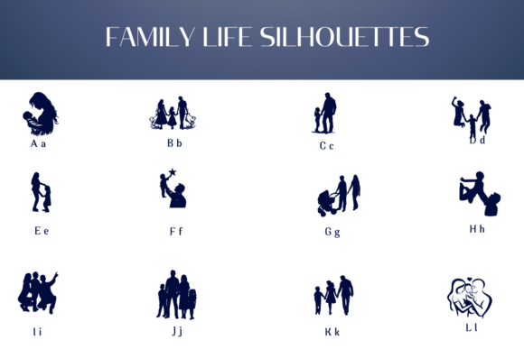Family Life Silhouettes Font - Preview 1
