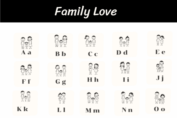 Family Love Font PNG with transparent background - Preview 1