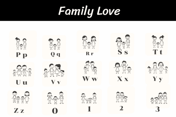 Family Love Font PNG with transparent background - Preview 2