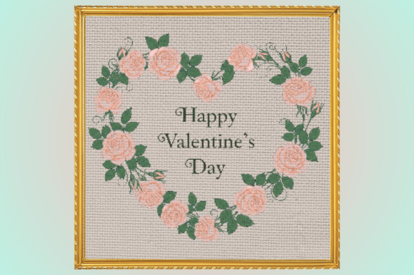 Floral Valentine Cross Stitch Pattern