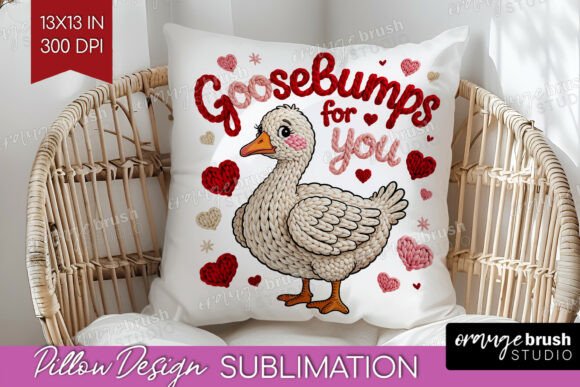 Knitted Valentine Pillow Cover PNG