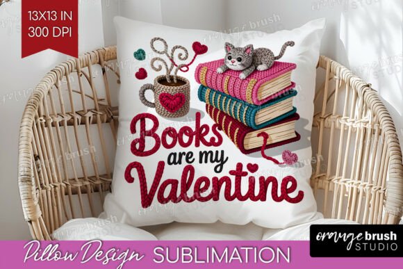 Knitted Valentine Pillow Cover PNG