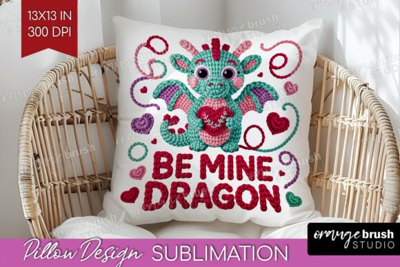 Knitted Valentine Pillow Cover PNG
