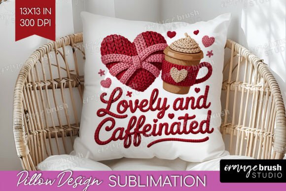 Knitted Valentine Pillow Cover PNG