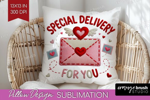 Knitted Valentine Pillow Cover PNG