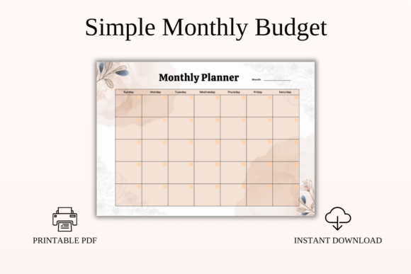 Simple Monthly Budget Tracker Printable