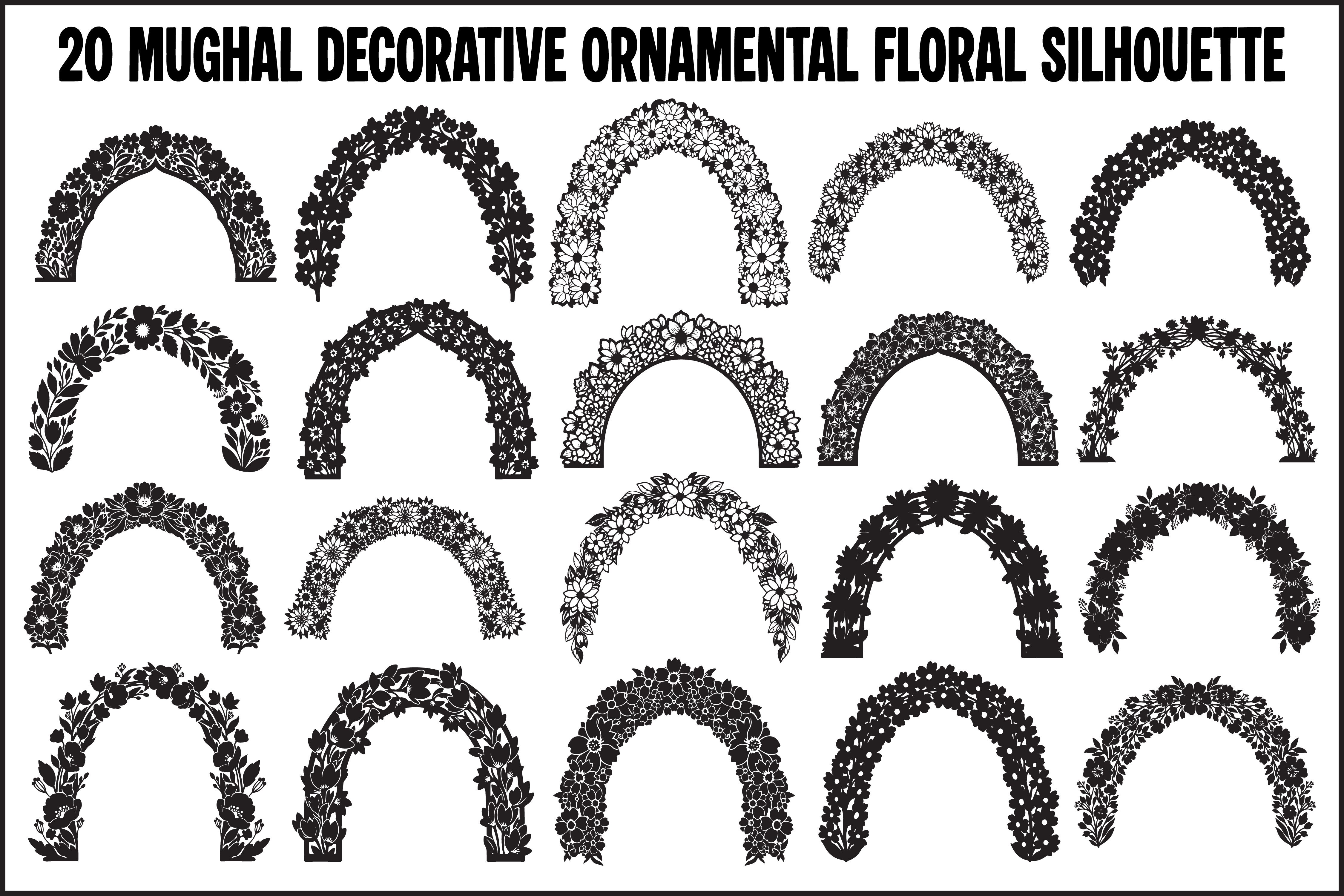 20 Mughal Decorative Ornamental Floral