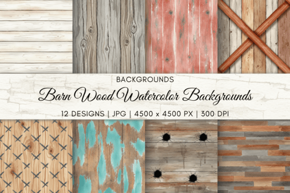 Barn Wood Watercolor Backgrounds