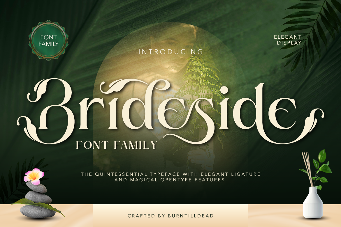 Brideside preview — modern contemporary display face for bridal party materials