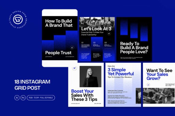 Business Instagram Grid Post Graphics