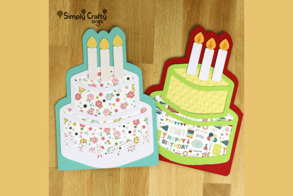 Celebration Cake Card SVG Birthdays 3D SVG Craft By Simply Crafty SVGs