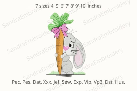Cute Easter Bunny Embroidery Design