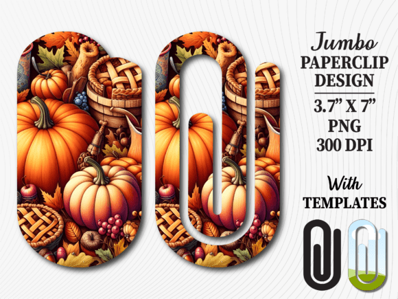 Fall Harvest Pumpkin Pie Jumbo Paperclip
