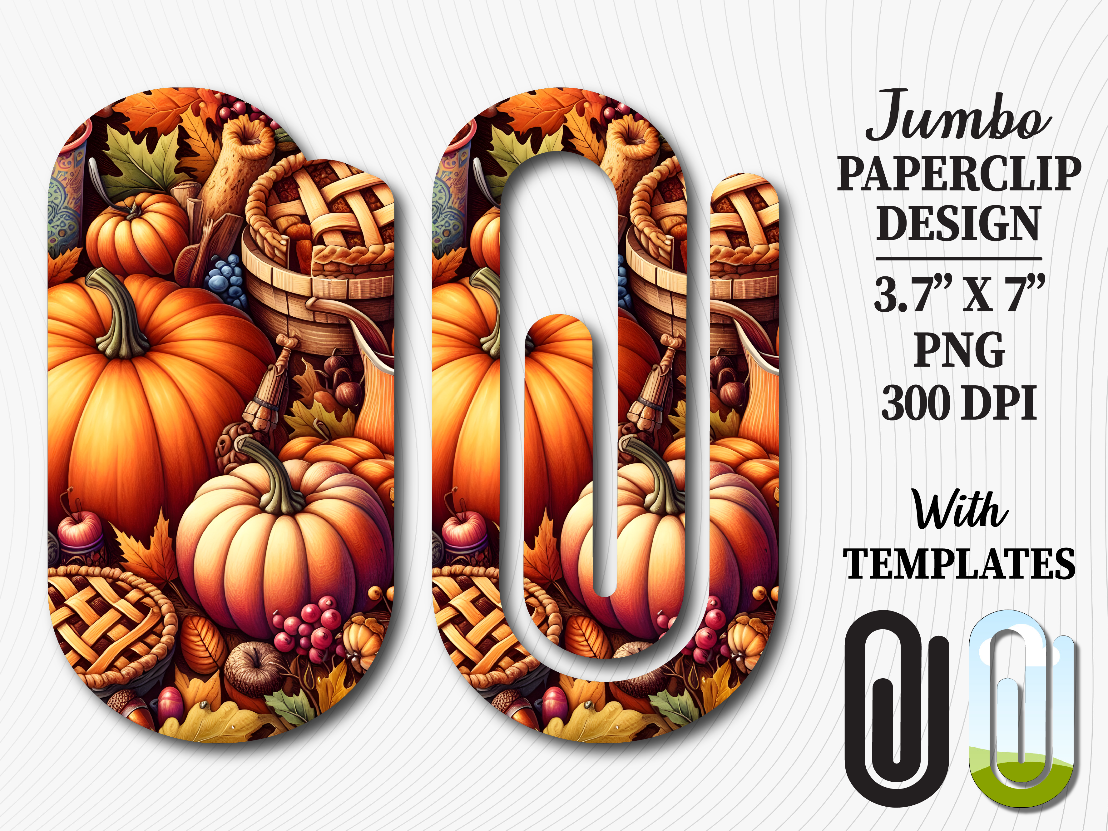 Fall Harvest Pumpkin Pie Jumbo Paperclip