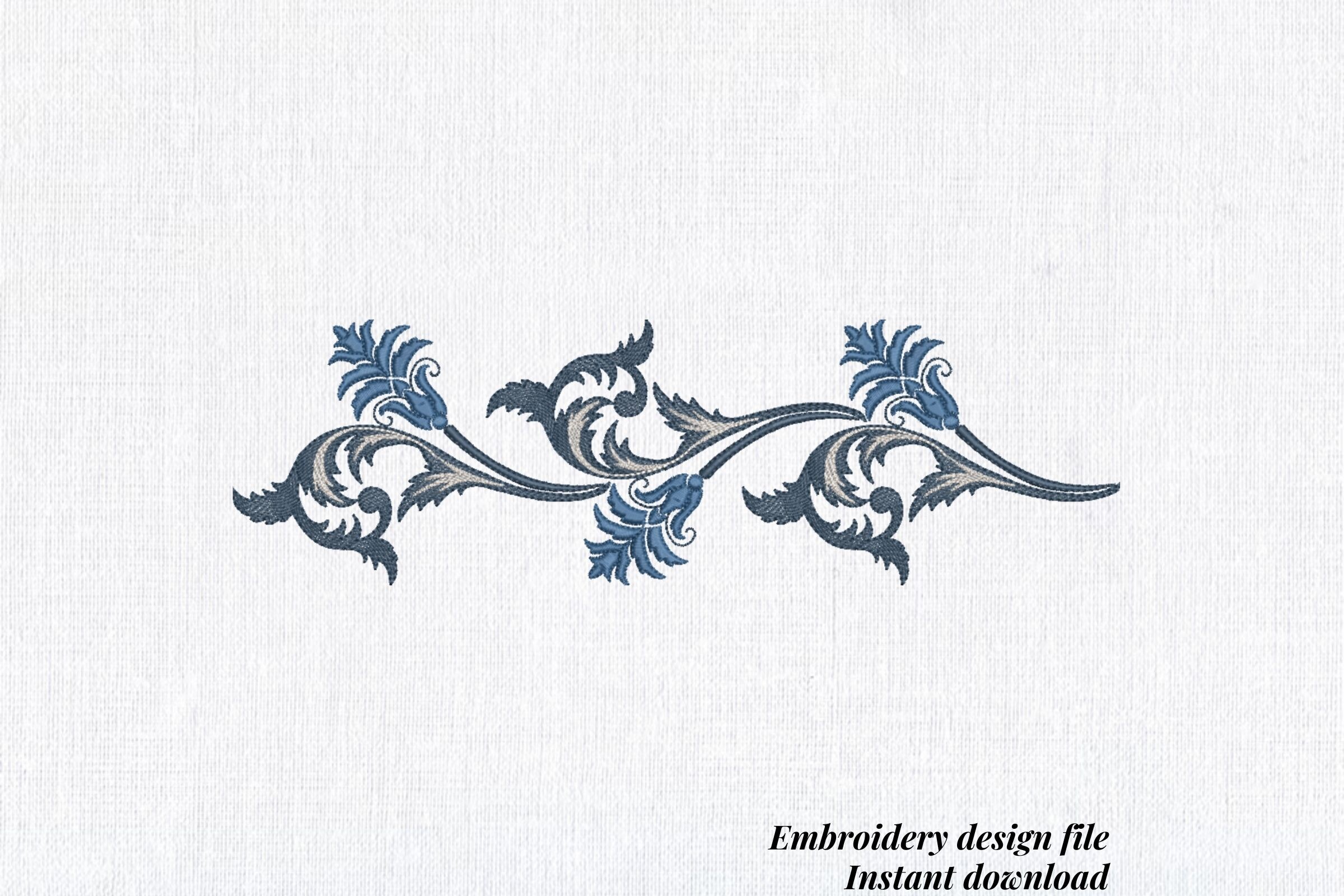 Floral Wedding Border Blue