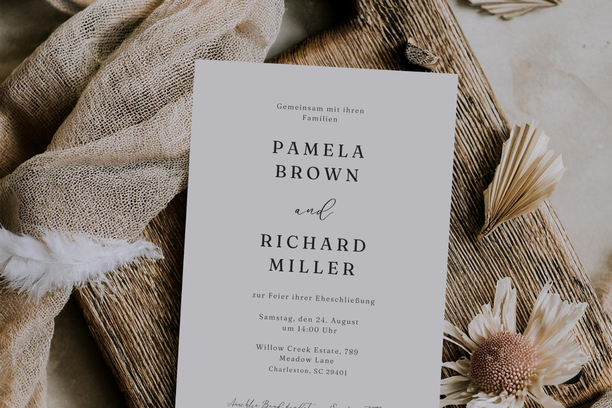 German Wedding Invitation Template