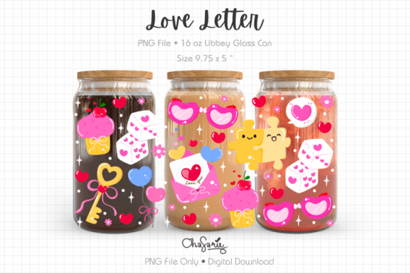 Love Letter Glass Wrap Design PNG
