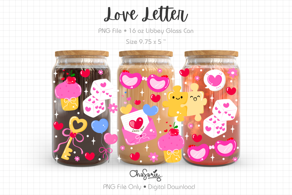 Love Letter Glass Wrap Design PNG