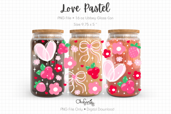Love Pastel Strawberry Libbey Wrap PNG