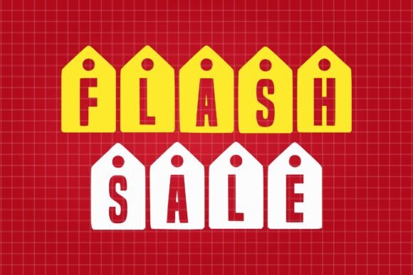 Market Tags Font PNG with transparent background - Preview 1