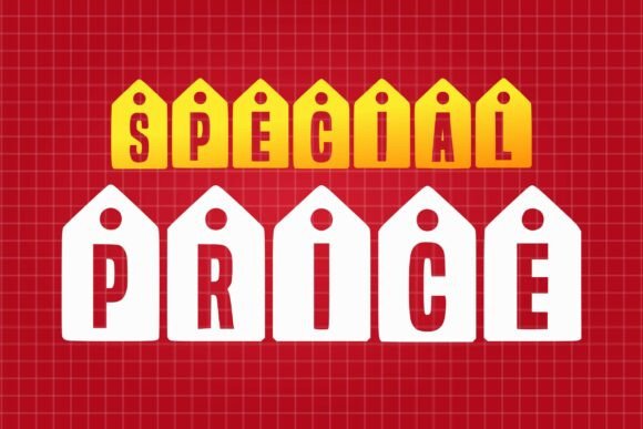 Market Tags Font PNG with transparent background - Preview 2