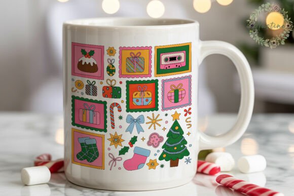 Retro Christmas Collage PNG Clipart Graphic Illustrations By Nastine