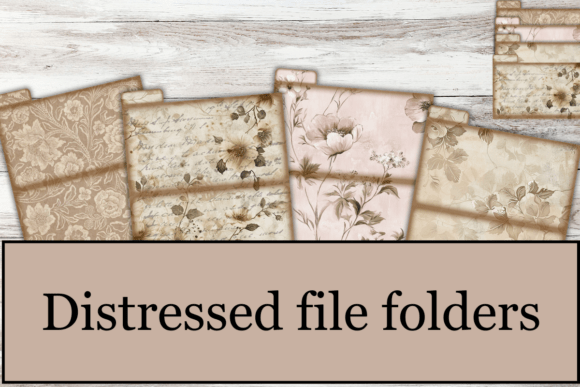 Vintage Distressed File Folders,