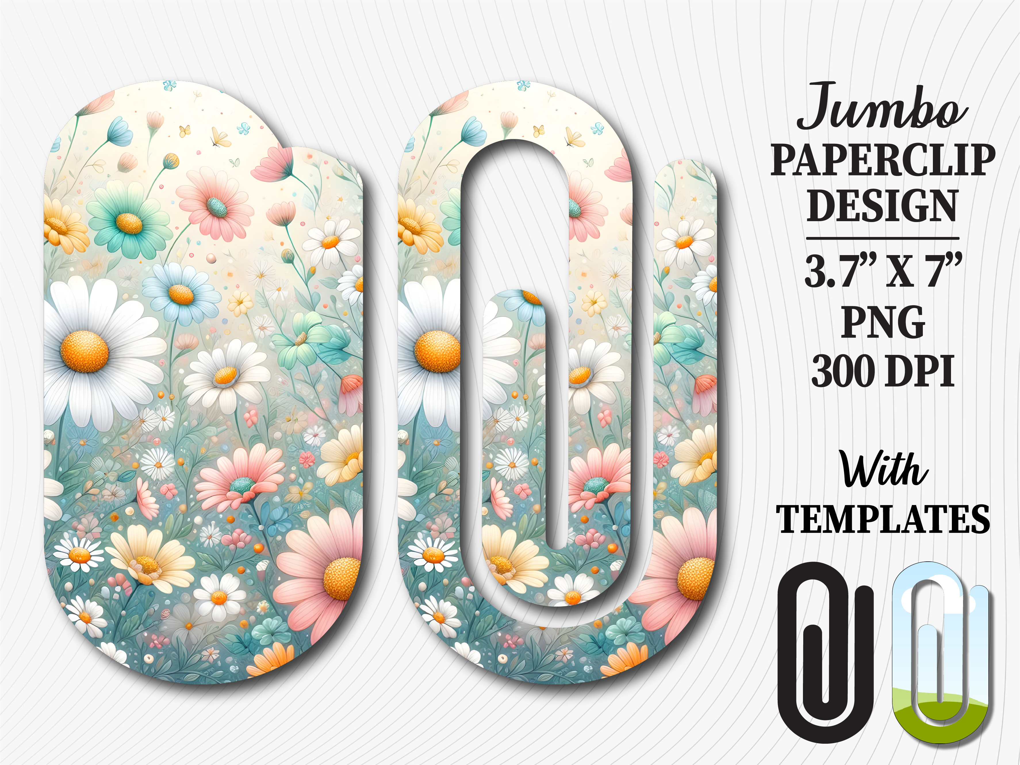Wildflower Daisy Floral Jumbo Paperclip