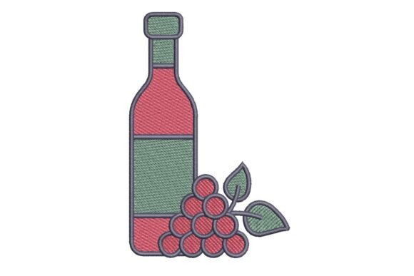 Wine Bottle and Grapes