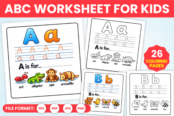 ABC Worksheet Coloring Pages for Kids