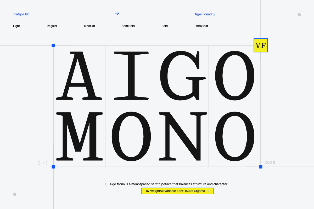 Aigo Mono Font by Truetype preview