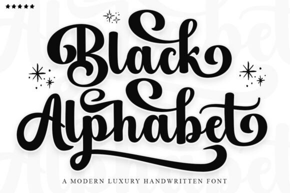 Black Alphabet Skript-Schriftarten Schriftart Von IM Studio