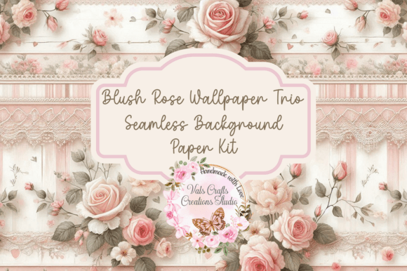 Blush Rose Wallpaper Trio – Shabby Chic
