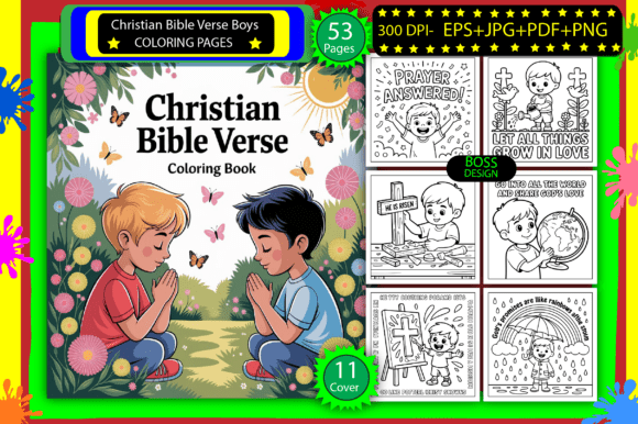 Christian Bible Verse Boys Coloring Page