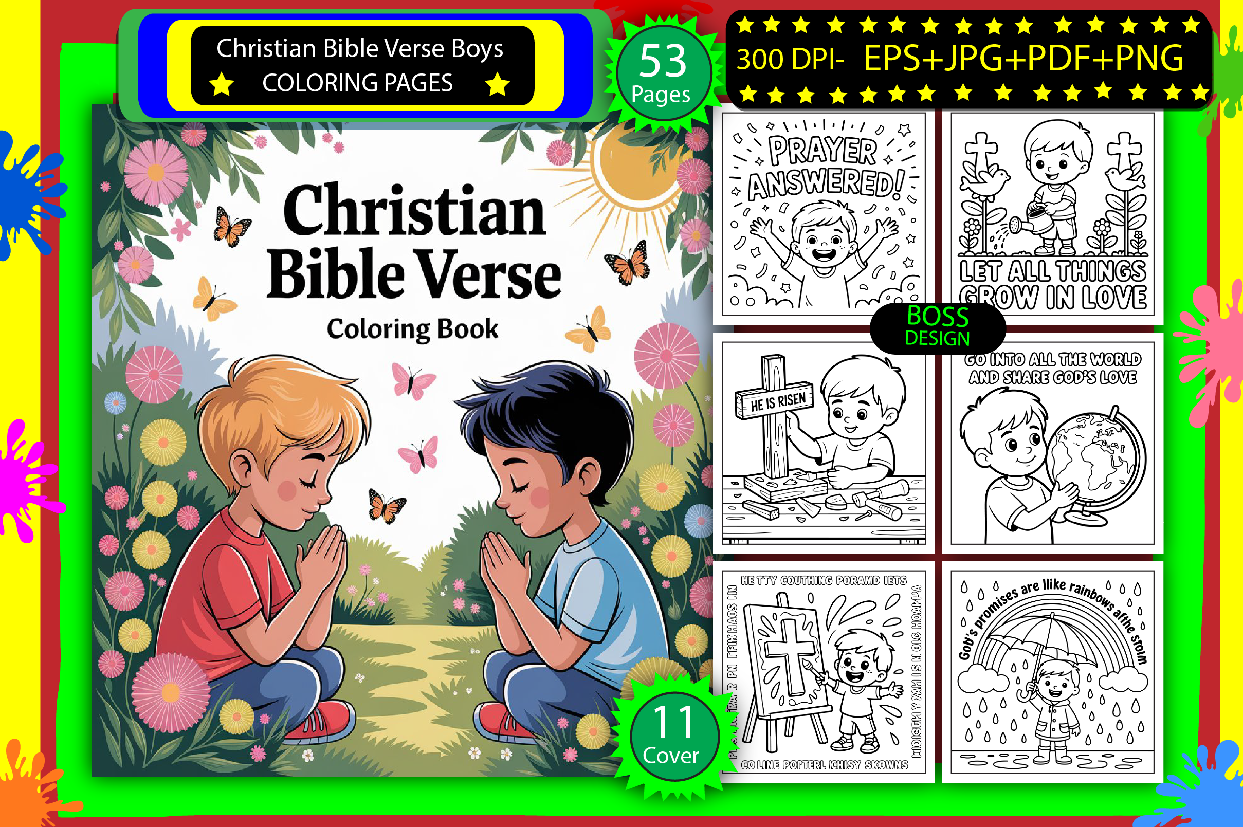Christian Bible Verse Boys Coloring Page