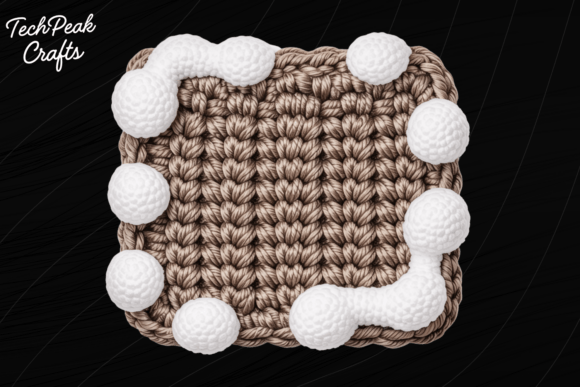 Crochet Brown Frame PNG