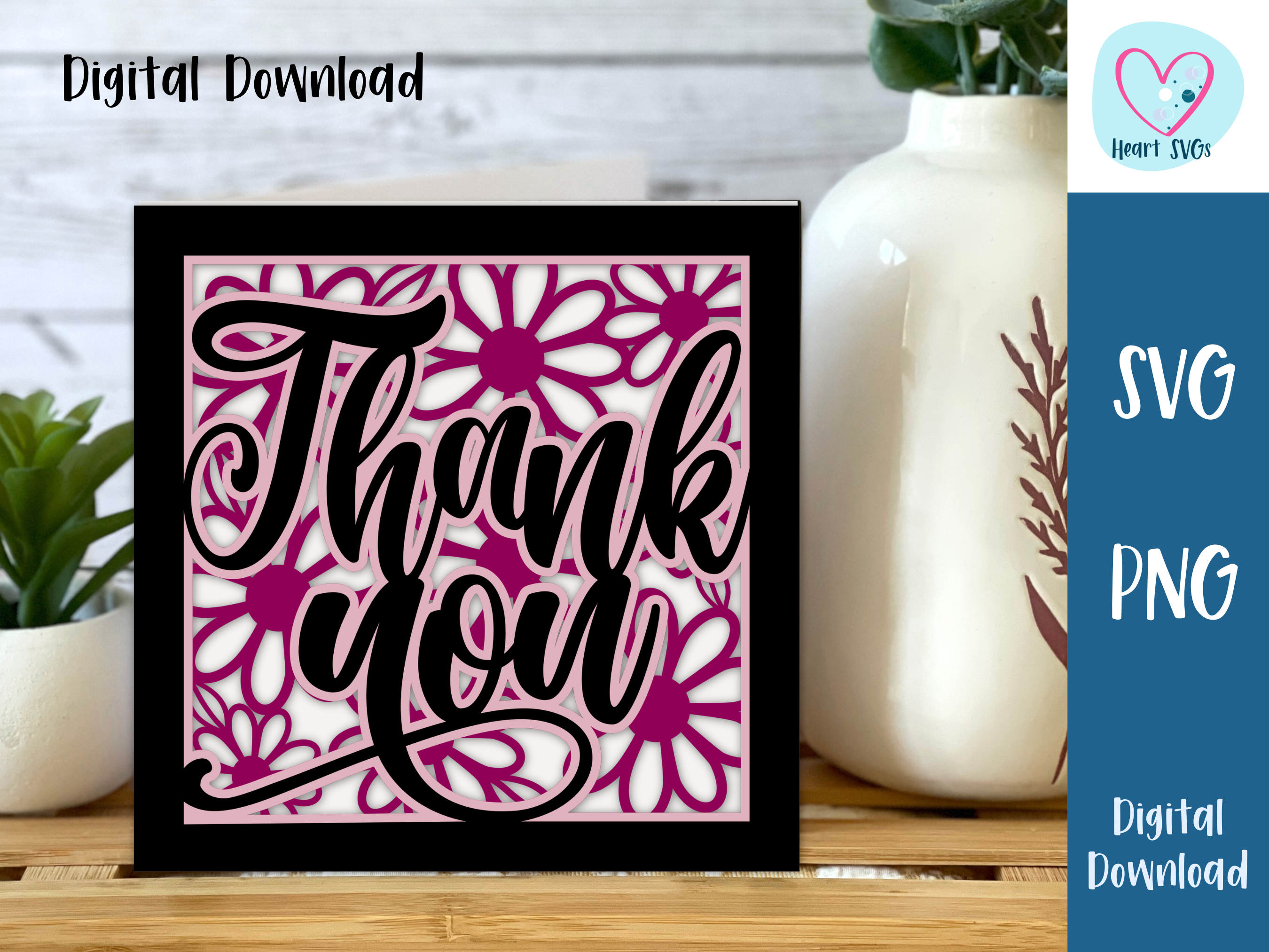 Daisy Thank You Card SVG