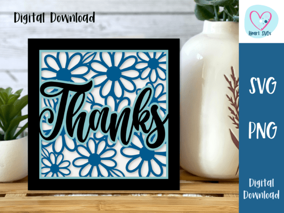 Daisy Thanks Card SVG