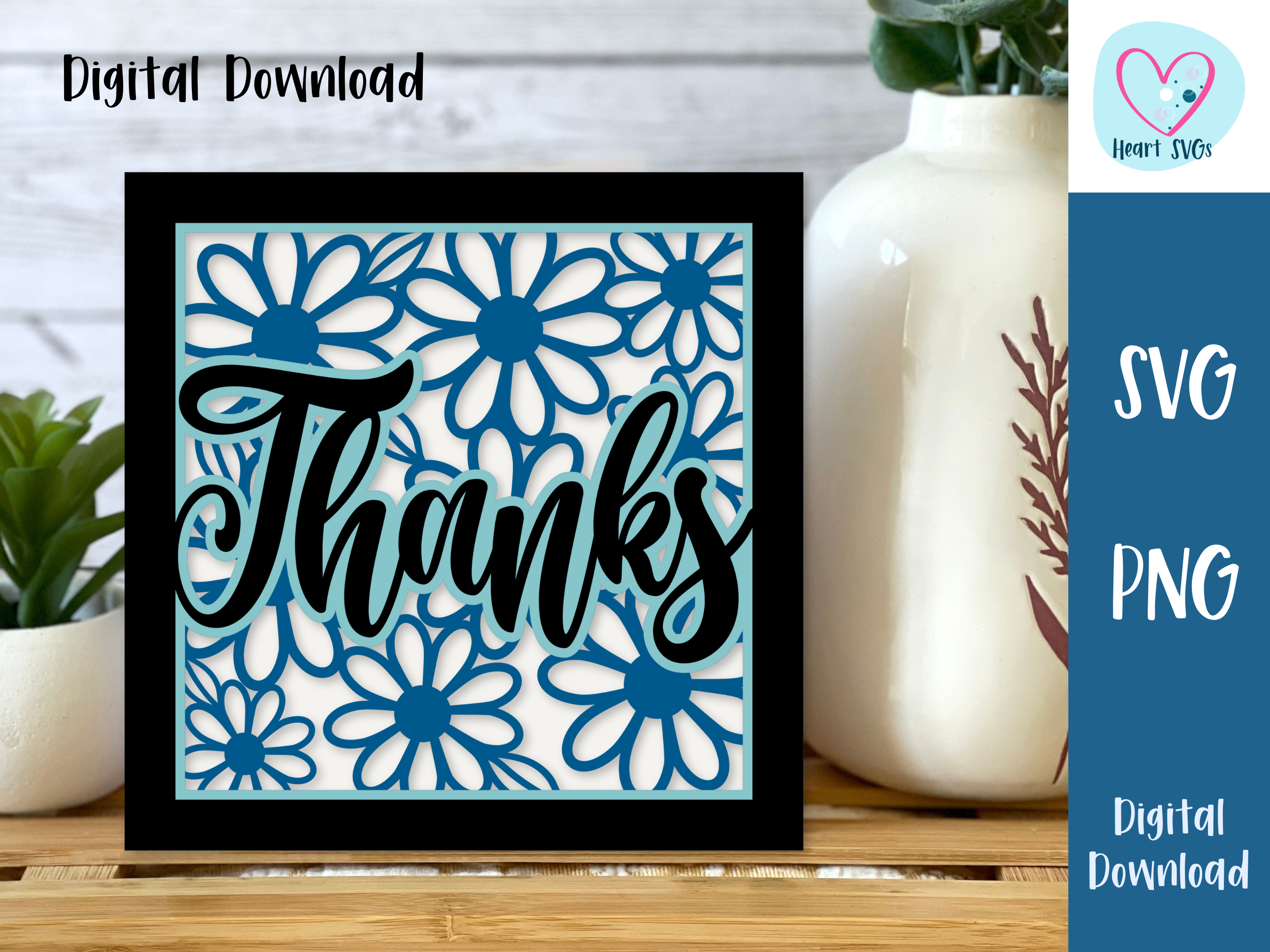 Daisy Thanks Card SVG