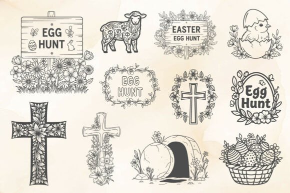 Easter Christian & Egg Hunt SVG Bundle