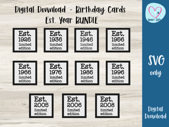 Est. Year Birthday Card Bundle