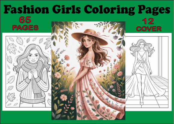 Fashion Girls Coloring Pages for Adults