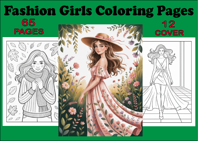 Fashion Girls Coloring Pages for Adults