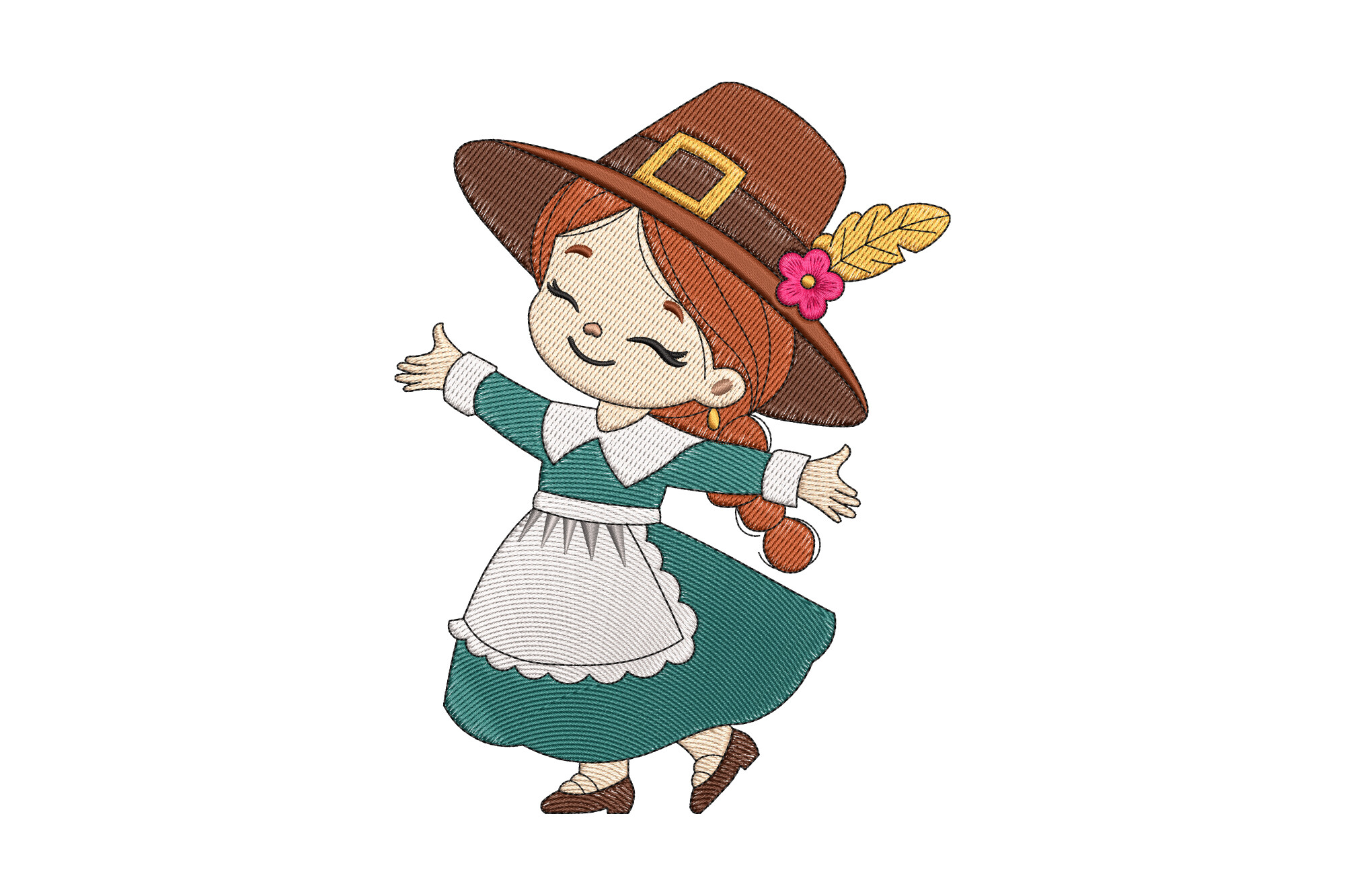 Happy Pilgrim Girl