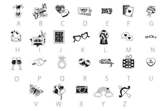 Lovedays Dingbats Font PNG with transparent background - Preview 2
