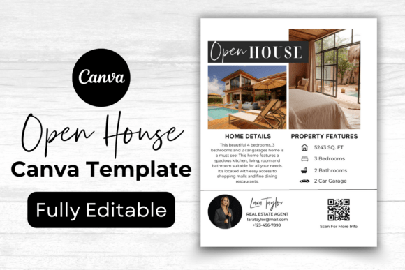 Open House Flyer Realtor Canva Template