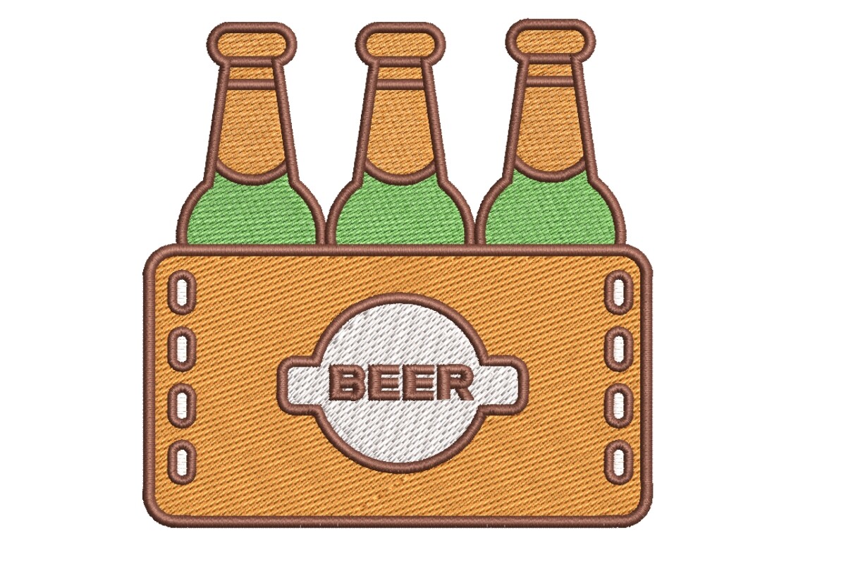 Pack of Beer, Father's Day Embroidery
