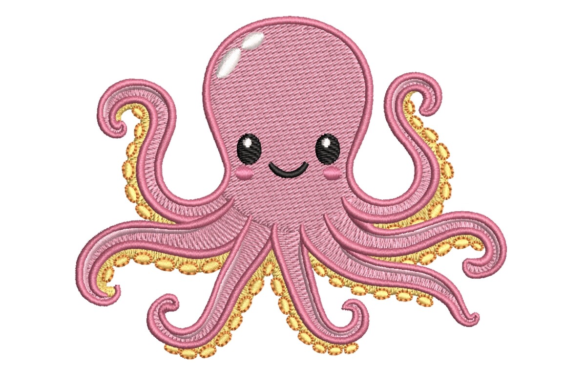 Pink Octopus Embroidery